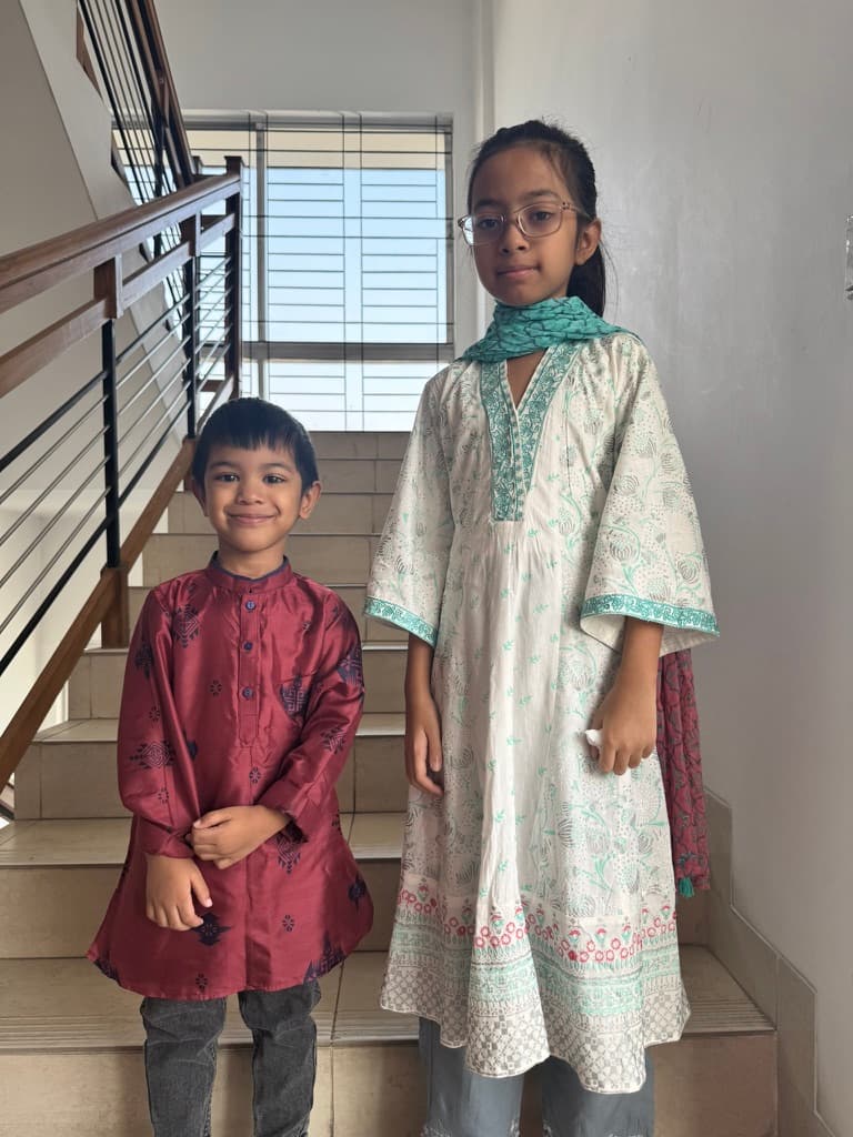 Merciha dressed up for Eid