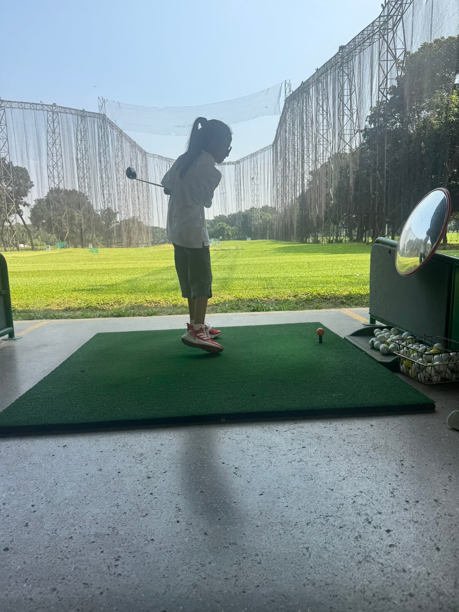 Merciha at the golf range